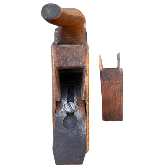 D.R. BARTON Antique 1880s Wood Plane 8" Primitive Rustic Hand Tool Collectible - Picture 8 of 14